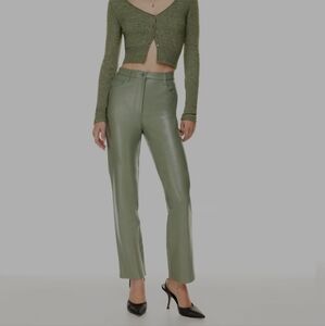 Wilfred Aritzia Melina High Rise Straight Vegan Leather Pants